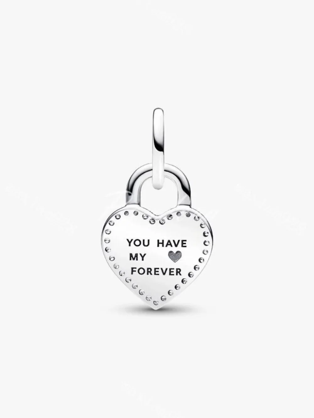 Pandora Two-tone Twistable Heart Padlock Double Dangle Charm